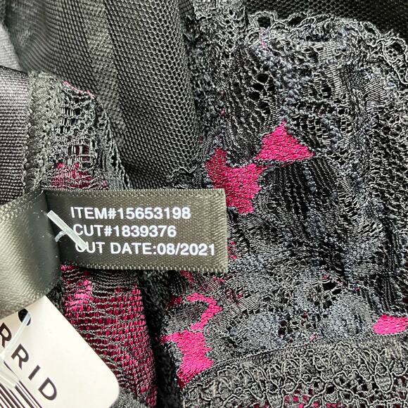 Torrid Lace Boudoir Garter Skirt Size 4 4X Navarra Black Boudoir Sheer Lingerie - Picture 12 of 14